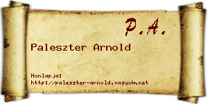 Paleszter Arnold névjegykártya